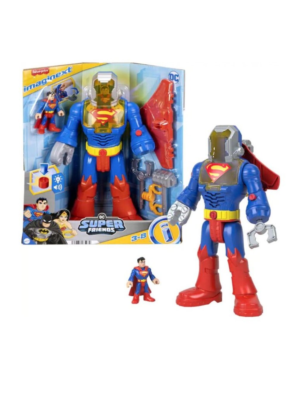 Fisher-Price Imaginext DC Super Friends Superman Figure & Exo-Suit With Lights &